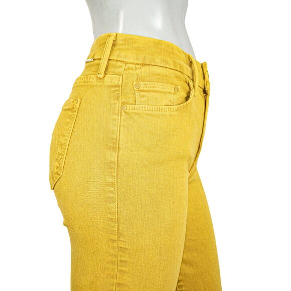 MOTHER Denim Looker Ankle Snippet Jeans Yellow Come out and Play Size 25 - Picture 10 of 12